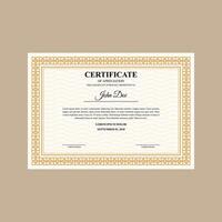 Certificates of completion template with luxury and modern golden line and shapes. Horizontal certificate for award, business, and education needs vector
