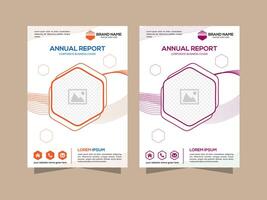 collection of Elegant sharp blend line basic shape cover design with space for photo on hexagon shape. vector