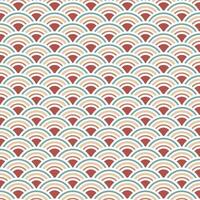 seamless pattern dragon fish scales simple seamless pattern Nature background with japanese wave circle pattern pastel colors on light orange pink background vector