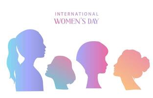 International woman's day element object with face vector
