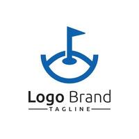 Golf Field Sport Club Simple Minimalist Logo Template vector