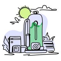 illustration depicting a hydrogen fuel cell generating clean energy, with a sun and natural elements in the background. Perfect for educational materials, presentations vector