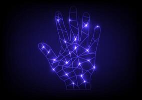 Abstract background with hand identified futuristic vector