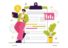 Smart Contract Processing Illustration Featuring Blockchain Agreement and Secure E-Signature vector