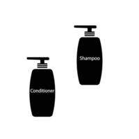 Simple hair care products icon isolated on white background in silhouette style. Bathroom accessories. Icon for web design, tag, label. vector