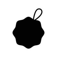 Simple loofah icon isolated on white background in silhouette style. Bathroom accessories. Icons for web design, tag, label. vector
