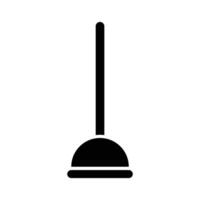 Simple toilet plunger icon isolated on white background in silhouette style. Bathroom accessories. Icons for web design, tag, label. vector