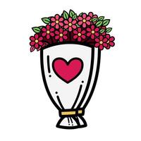 Bouquet of flowers Simple design romantic theme This element can be used for decoration card, Element design, Poster Background vector