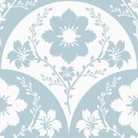 Colorful blue wild flowers classic pattern. Abstract wildflower seamless pattern. Ethnic wildflower pattern use for fabric, textile, home decoration elements, upholstery, wrapping paper, etc. vector