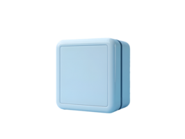 Minimalist Solid Color Blue Cube with Smooth Edges Featuring a Modern Design png