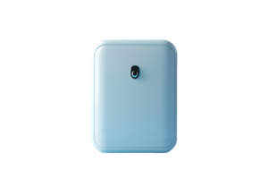 Minimalist Blue Container with Secure Latch for Efficient Storage and Organization on Flat Surface png