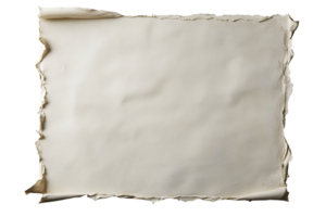 Textured Aged Paper Sheet on Transparent Background for Creative and Artistic Projects png