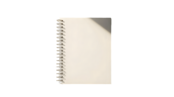 Blank Spiral Notebook with Textured Cover and Shadows Creating a Minimalist Ambiance png