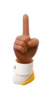 Raised Index Finger Hand Gesture Representing Importance and Attention in 3D Design png