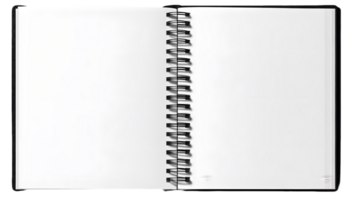 Empty Spiral-Bound Notebook with Blank Pages for Notes and Creative Ideas on Transparent Background png