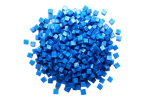 A Cluster of Small Blue Cubes Arranged in a Spherical Formation on a Transparent Background png