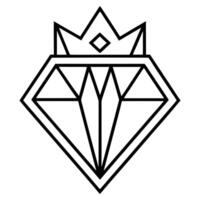 Diamond shape, geometric crown, black and white, minimalist design, sharp angles, symmetrical, vector