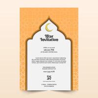 Ramadan iftar invitation template with beautiful pattern design and Ramadan decoration. minimal design template vector