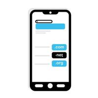 Illustration of searching on a cellphone vector
