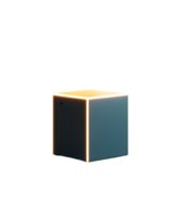 Glowing Gray Cube on Transparent Background png