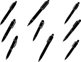 Set of Pen Icon Silhouette Simple and Minimalist Illustration Design vector