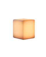 Warm-Toned Illuminated Cube on Transparent Background png