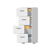 A file cabinet with several drawers vector