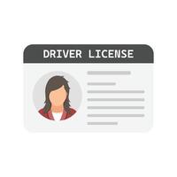 Driver license icon, flat design, illustration vector