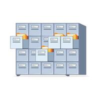 File cabinet with files and folders illustration vector
