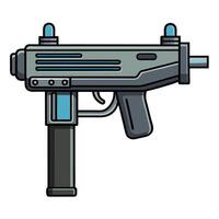 A gun with a blue handle and a black barrel vector
