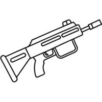 A gun in outline on a white background vector