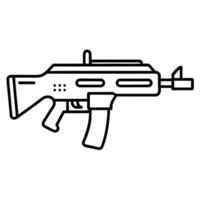An ak - 47 machine gun in black and white vector