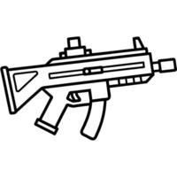 A gun is drawn in black and white on a white background vector