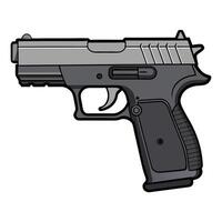 A gun on a white background with a black handle vector