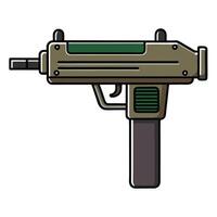 A gun with a green handle and a black barrel vector