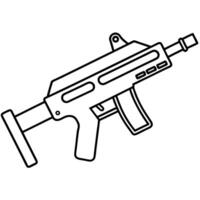 An automatic gun coloring page vector