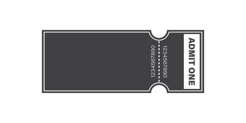 A ticket for an event is shown on a white background