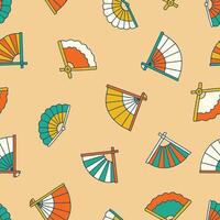 Hand fan Seamless Pattern Background for Surface Print Fabric Fashion Wrapping vector