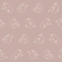 Outline Seal Pattern Illustration Seamless for Wallpaper Background Cover Packaging vector