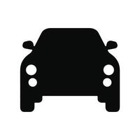 Car Icon Front View Black Silhouette with Simplified Minimal Design Clean Lines Automotive Logo Illustration Symmetrical Bold Shape vector