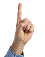 Hand pointing up with finger, clear gesture design png
