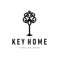symbol design with key logo concept with retro vintage model simple illustration of symbol template vector