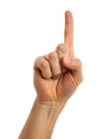 Hand with Finger Pointing Up, Gesture for Attention, on transparent background png