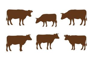 Farm milk cows artwork showcasing diverse cattle breeds vector