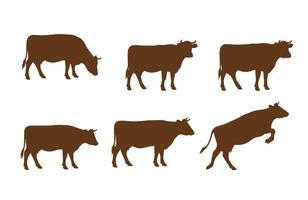 Farm milk cows collection with realistic cartoon styling vector