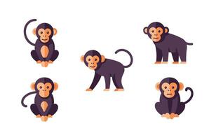 Baby Monkey Cute Cartoon Happy Monkey Fun Graphics vector