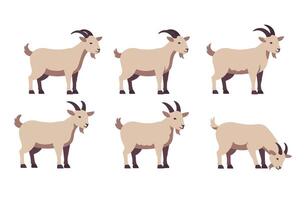 Goat Collection with Expressive and Adorable Farmyard Characters vector