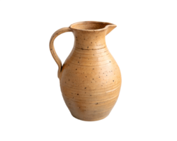 Handmade Clay Jug With Rustic Texture, Pottery Decoration On Transparent Background png