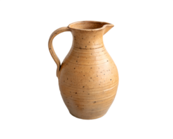 Handmade Clay Jug With Rustic Texture, Traditional Vessel On Transparent Background png