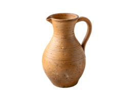 Handmade Clay Jug With Rustic Texture, Vintage Pottery On Transparent Background png